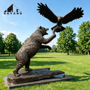 Escultura de Animales Salvajes de Cobre Fundido a Tamaño Real para Decoración de Jardín y Paisaje, Estatua de Oso y Águila en Bronce para Parques al Aire Libre - Product Image 1
