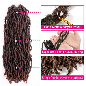 Julianna Locs 1B/27 Bleues Colorées 613 Dreadlocks Faux Locs en Gros 18 30 18" 14 Crochet 24 Locs Cheveux 36 Pouces - Product Image 2