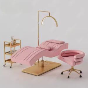 Lit de massage de luxe pour salon de beauté, en cuir noir, avec cadre en métal, vente chaude - Product Image 1