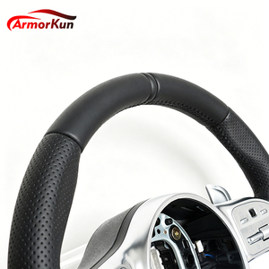 Nouveau volant en cuir noir carbone pour <span class=keywords><strong>Mercedes</strong></span> <span class=keywords><strong>Benz</strong></span> W213 C238 W463 W464 W222 C217 CLS C257 W205 C63 AMG - Product Image 3