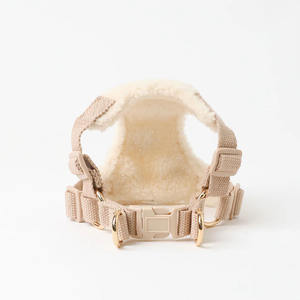 パーソナライズデザイナー刺繍ぬいぐるみテディベアフリース犬用ハーネスキルティングパッド入り生地調整可能ペット猫用ハーネス - Product Image 3