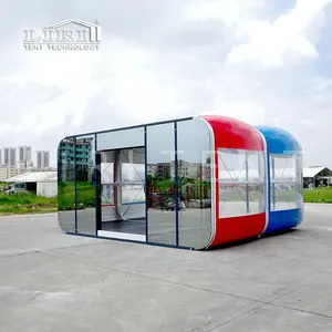 6M Colorful Mobile House Inflatable Transparent Glass Glamping Tent for Man Cave Private Room
