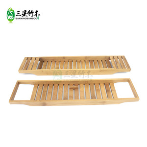 Estante de almacenamiento para bañera de bambú y madera, estante organizador para bañera, bandeja de bambú para teléfono para spa en la bañera, soporte para bañera - Product Image 1
