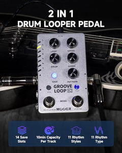 Pédale Groove Looper MOOER, machine à rythmes, enregistreur de boucles stéréo pour guitare, 121 rythmes de batterie, logiciel d'édition (X2) - Product Image 2