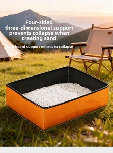 पोर्टेबल फोल्डिंग ऑक्सबर्ड कपड़े पर्यावरण के अनुकूल आयत कैट लिटर बॉक्स बड़ी क्षमता नए डिजाइन को साफ करने के लिए आसान - Product Image 3