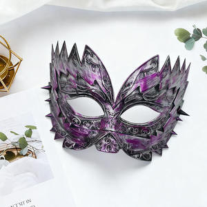 ชุดหน้ากากครึ่งหน้าพลาสติกสไตล์เรโทรสำหรับงานปาร์ตี้ฮาโลวีน ขายดีข้ามประเทศ เหมาะสำหรับใช้ในบาร์ - Product Image 3