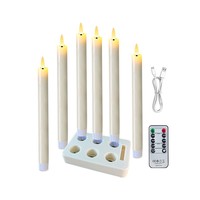 Bougie sans flamme rechargeable USB Type-C, bougie LED à intensité variable avec télécommande pour la décoration de la maison, de l'hôtel et du restaurant