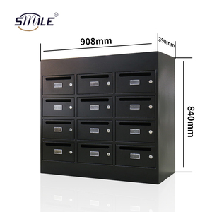 CHNSMILE-Buzón de acero de 12 puertas, buzón comunitario de montaje en pared, buzón de apartamento, buzón residencial comercial - Product Image 2