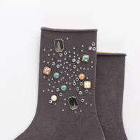 KT-T250087 femmes nouvelle mode hiver automne décontracté cristal chaussettes à la main gland perles paillettes strass gemme Harajuku bonneterie