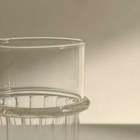 Verre à eau en verre borosilicate haute résistance, à nervures verticales, empilable, transparent, résistant à la chaleur, vaisselle moderne pour la cuisine et la salle à manger