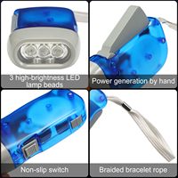 Lampe torche à manivelle personnalisée avec logo IDEA GIFT, lampes torches promotionnelles, mini lampe torche LED d'urgence pour la survie en plein air