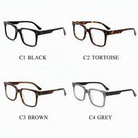 Monturas Ópticas Cuadradas de Acetato para Hombre, Gafas Gruesas de Lujo, Venta al por Mayor, Logotipo Personalizado, OEM, ODM, Muestras en 7 Días, Directo de Fábrica