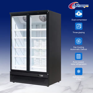 Congelador <span class=keywords><strong>Vertical</strong></span> Comercial con Puerta de Vidrio para Exhibición de Helados, Equipo de Refrigeración Multiusos para Supermercados - Product Image 1