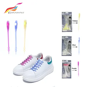 Custom New No Tie Lazy UV Photosensitive Elastic Rubber Color Changing UV Silicone Shoelaces for Adult Children Kids