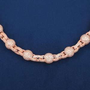 Collar de Plata de Ley 925 con Diamante Cultivado, Cadena de Lujo, Joyería Fina Elegante para Uso Diario, Regalo, Compromiso, Boda - Product Image 1