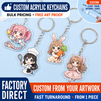 Porte-clés en acrylique dépoli avec estampage à chaud argenté, échantillon disponible pour cadeau fan d'anime, faible MOQ, forme découpée