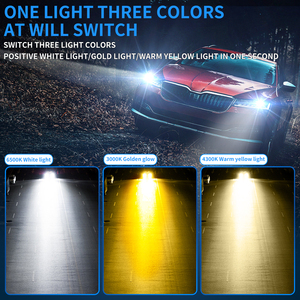 H11 24V LED đầu H19 CANBUS Đèn pha 110W công suất cao H18 12V 9012 6500K + 3000K + 4300K 3 màu H4 H3 9005 tự động đôi ống đồng - Product Image 5