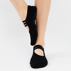 9 Farben professioneller Fitness-Pilates niedriger Schnitt 3 Riemen rückenfrei rutschfeste Yoga-Sport-Griffsocken - Product Image 5