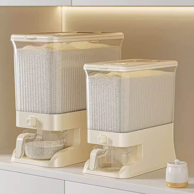Deluxe Edition Automatic Plastic Rice Cereal Dispenser Modern Kitchen Storage Boxes Rice Dispenser Food Rice Container