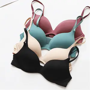 Factory Direct Selling No Steel Ring Cup Thin Bra Solid Color Simple Girl Underwear Gather Small Bra Bra