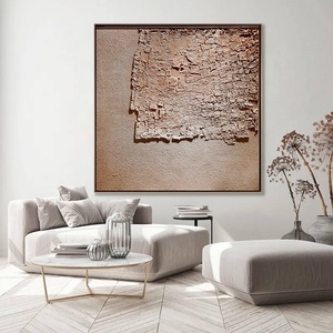 Art mural abstrait Wabi Sabi, peinture sur toile texturée faite à la main avec cadre pour la décoration intérieure de luxe et la décoration de hôtels et de maisons - Product Image 3
