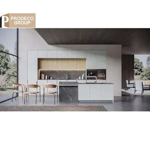 Мебель Prodeco на заказ белая Минималистичная Роскошная кухонная техника и шкафы модель для проекта