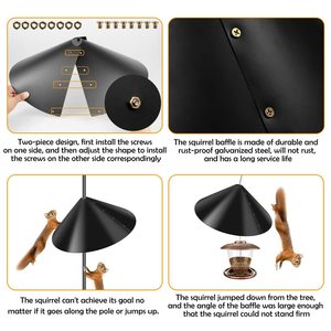 Protector de Casa para Pájaros Petdom de 18 Pulgadas, Protección Envolvente Contra Ardillas, Deflector de Ardillas para Poste de Comedero de Pájaros - Product Image 4