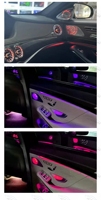 ICarsin Éclairage d'ambiance intérieur LED 64 couleurs amélioré pour Mercedes Benz Classe S W222 2013-2020 Accessoires de bande lumineuse d'ambiance