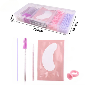 Boîte portable personnalisée pour extensions de cils avec logo, comprenant des patchs pour les yeux, des brosses et des outils de beauté pour les cils - Product Image 1