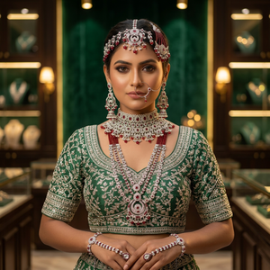 Elegant High Quality Gold Plated Bridal Engagement Wedding Anniversary Party Gift Ethnic Fashion Rhodium Plated Jewelry <b>Set</b> - Product Image 2