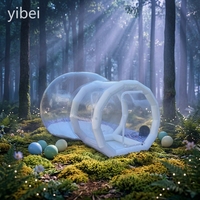 Dôme gonflable transparent blanc Fun House 3x5m, durable, pour enfants, château à bulles d'extérieur, capacité 5-10 personnes