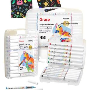 Marqueurs <span class=keywords><strong>de</strong></span> peinture acrylique liquide à pointe souple <span class=keywords><strong>de</strong></span> qualité supérieure, 60 couleurs, pour enfants, art et artisanat, haute capacité et forte couverture - Product Image 4