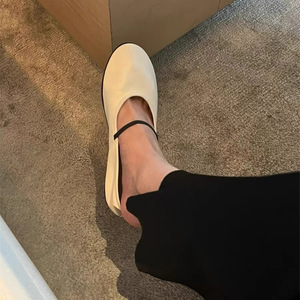 Zapatos <span class=keywords><strong>de</strong></span> <span class=keywords><strong>ballet</strong></span> personalizados para damas, Punta cerrada redonda, informales, <span class=keywords><strong>de</strong></span> cuero, Mary Jane, zapatos <span class=keywords><strong>de</strong></span> tacón bajo suaves para mujer, zapatos planos - Product Image 6