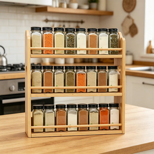 Étagère de rangement murale en bois à 3 niveaux, organisateur de <span class=keywords><strong>bureau</strong></span> durable avec taille personnalisable pour les fournitures de cuisine et les livres - Product Image 6