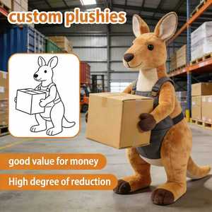 <span class=keywords><strong>Peluche</strong></span> <span class=keywords><strong>Canguro</strong></span> Portatore con Borsa e Sacchetto, Morbido Animale Imbottito Trasportabile, Personalizzabile OEM - Product Image 1