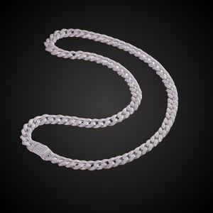 925 Sterling Silber Moissan ite Iced Out Cuban Link Chain Halskette Armband für Männer Frauen Weißgold plattiert VVS D Farbe Hip Hop - Product Image 4