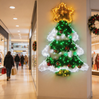 Sapins artificiels en PVC pour fêtes de Noël, avec LED blanc chaud IP65 multifonctions, pour la maison, les fêtes et le jardin