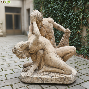 Estatua de Satiro y Bacchantes de Mármol Natural Tallada a Mano, Tamaño Real, Decoración de Jardín para Exteriores - Product Image 6