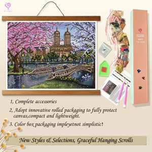 Kit de Peinture Diamant Paysage Romantique de Manhattan, Perles Rondes, Cadre Rectangulaire Imprimé, Image Artistique DIY - Product Image 4