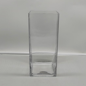 Hand Blown Square Clear Crystal Glass Modern Minimalist Elegant Home Living Room <b>Table</b> Centerpiece - Product Image 3