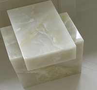 Cube en Onyx de Marbre Poli de Taille Personnalisée Décoration Maison Socle en Marbre Onyx Vert Table Basse