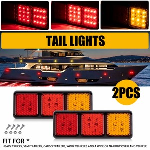 ไฟท้าย LED 2 ดวง ไฟเลี้ยว ไฟเบรก สีแดง สีเหลืองอำพัน ขนาด 11 นิ้ว สำหรับรถพ่วง คาราวาน รถบ้าน รถบรรทุก 12V-24V - Product Image 6