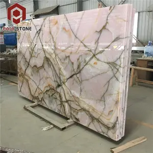 Interior Decoration Factory Direct Sale Pink Onyx Marble Stone Slab Bathroom Tile