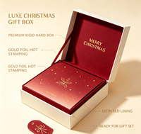 Boîte cadeau rigide personnalisée avec doublure bordeaux, emballage de luxe pour cadeaux de Noël