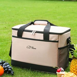Sac à lunch isotherme portable grande capacité, durable, en tissu Oxford écologique avec fermeture éclair pour le camping en plein air - Product Image 1