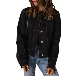 Long Sleeved Denim Jacket Autumn Solid Color Casual Shirt Ladies Coat Plus Size Women's Jackets