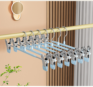 Porte-pantalons en plastique à clipser, sans couture, antidérapant, en acier inoxydable, pour suspendre les jupes, séchage, clip de suspension pour vêtements, <span class=keywords><strong>cintres</strong></span> en métal pour la maison - Product Image 3