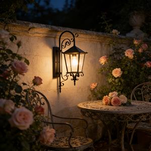 Lampe murale extérieure de jardin rétro noire de grande taille E27, étanche, lampe murale LED rétro pour villa, cour, couloir - Product Image 2