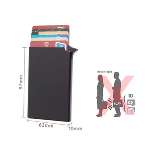 High Quality Minimalist Blank <strong>RFID</strong> <strong>Blocking</strong> Credit Card Holder Anti Scan Aluminum Card <strong>Wallet</strong> with Custom Logo - Product Image 2