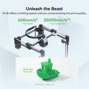 Impresora 3D K1 SE de Aluminio Negra para Niños y Principiantes, Completamente Ensamblada, con Nivelación Automática, Impresión de Alta Velocidad de 600 mm/s - Product Image 2